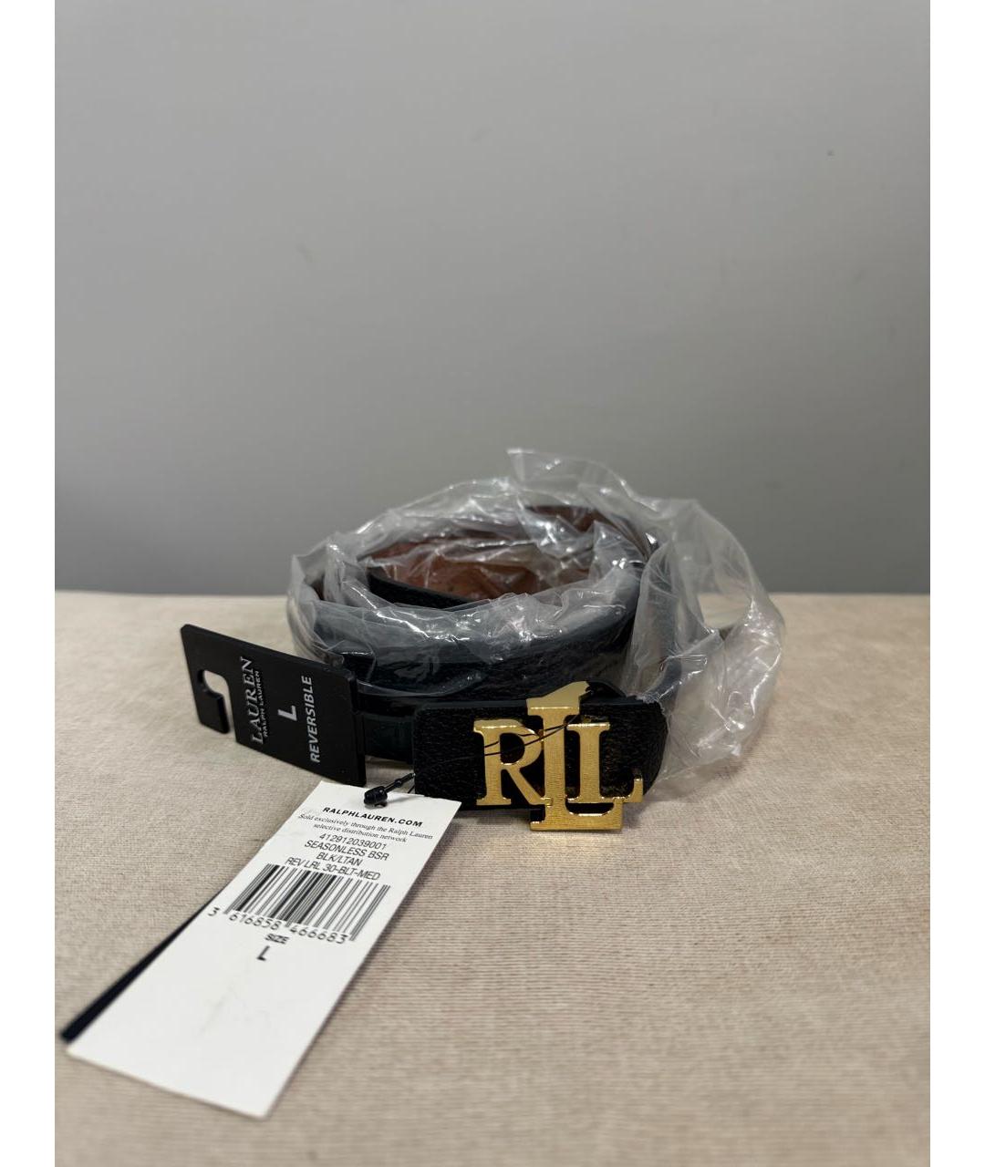 RALPH LAUREN Черный кожаный ремень, фото 5