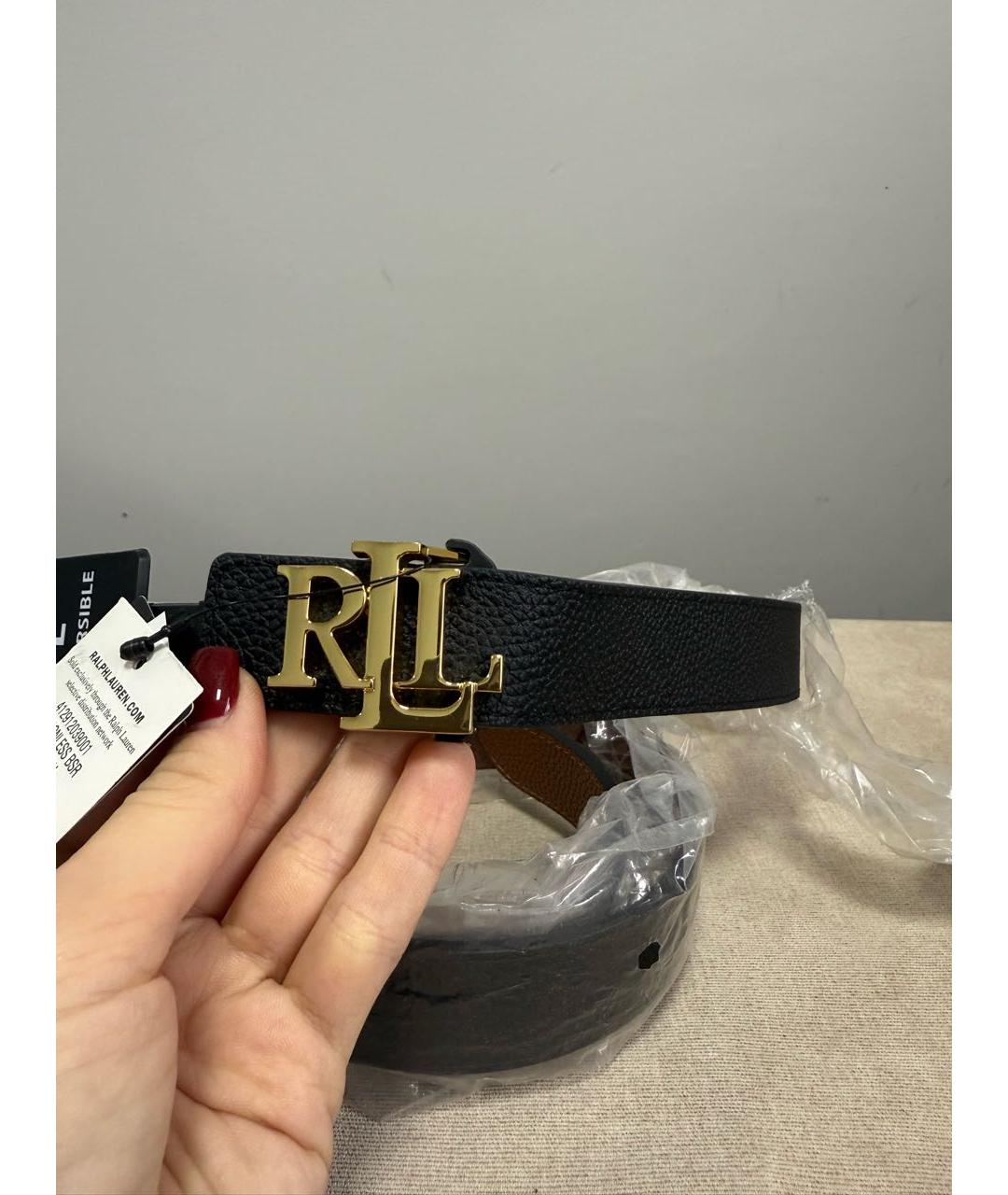 RALPH LAUREN Черный кожаный ремень, фото 2