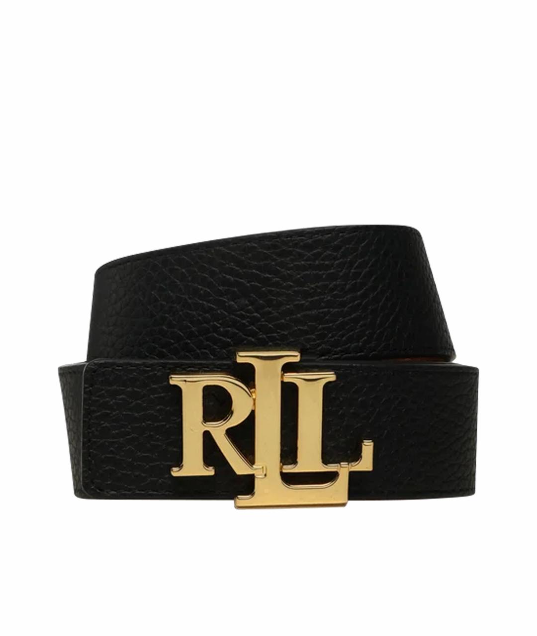 RALPH LAUREN Черный кожаный ремень, фото 1