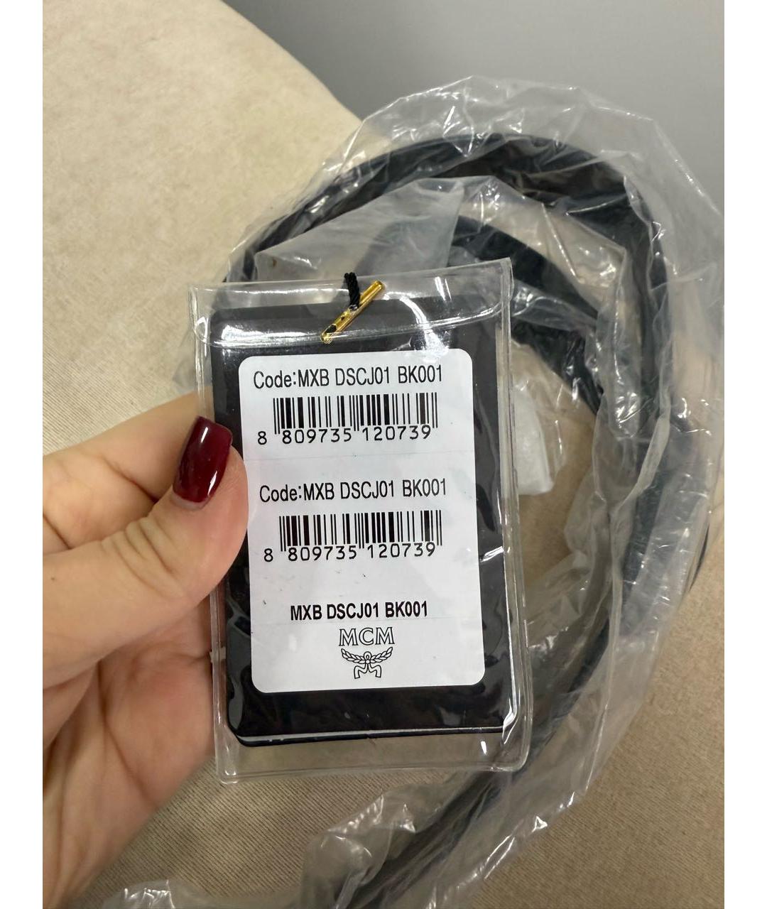 MCM Черный кожаный ремень, фото 3