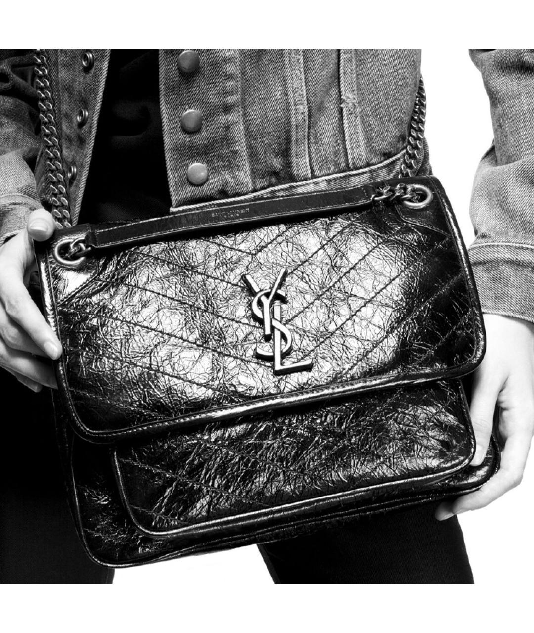 SAINT LAURENT Черная сумка через плечо, фото 5