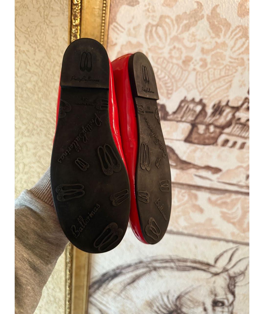 PRETTY BALLERINAS Красные балетки из лакированной кожи, фото 5