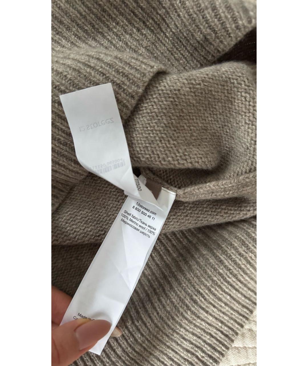 12 STOREEZ Коричневое шерстяное повседневное платье, фото 4