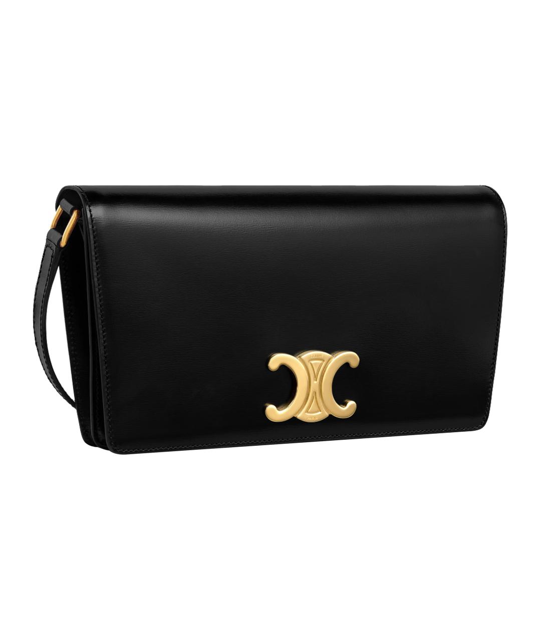 CELINE Черная кожаная сумка через плечо, фото 2