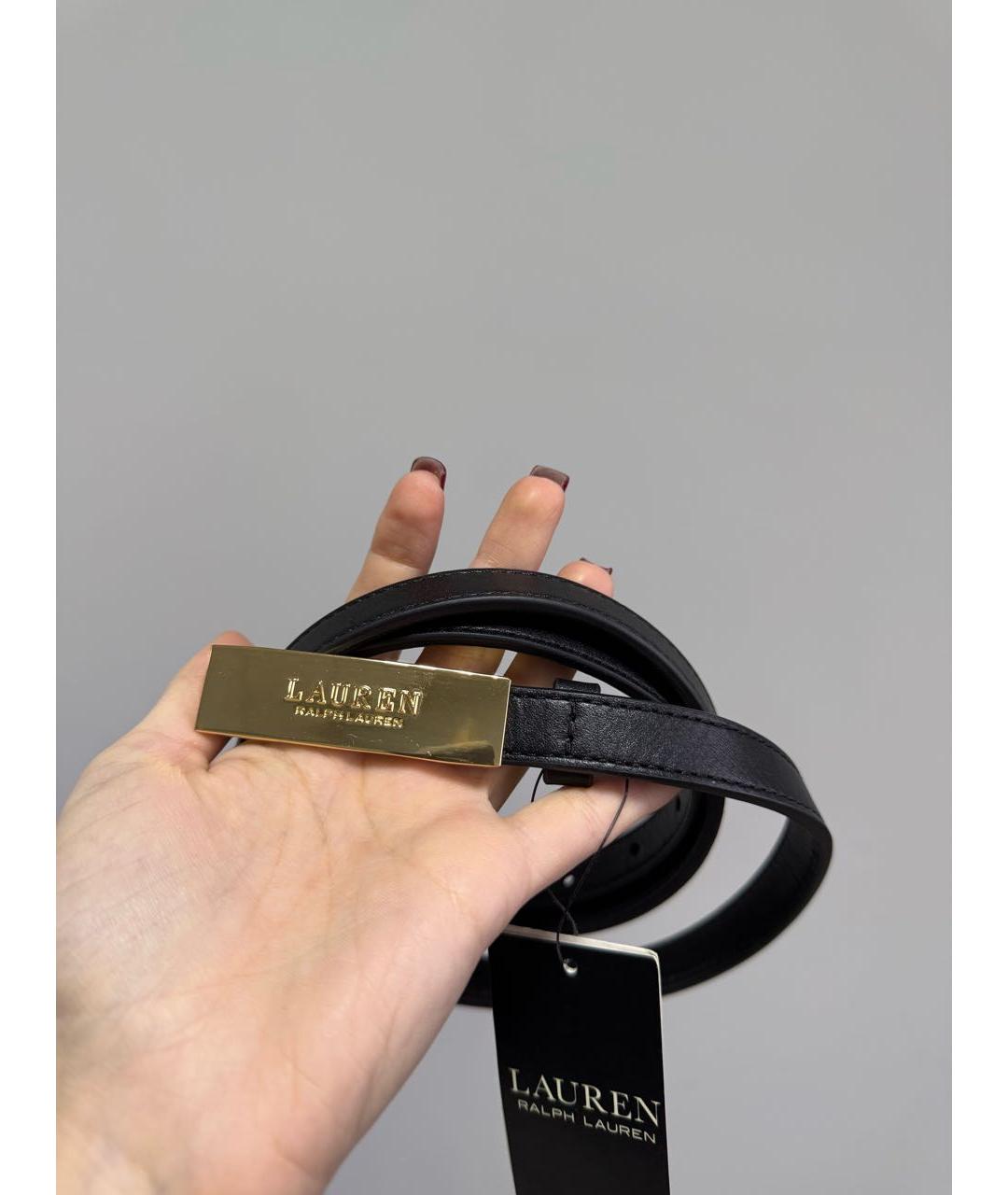 RALPH LAUREN Черный кожаный ремень, фото 2