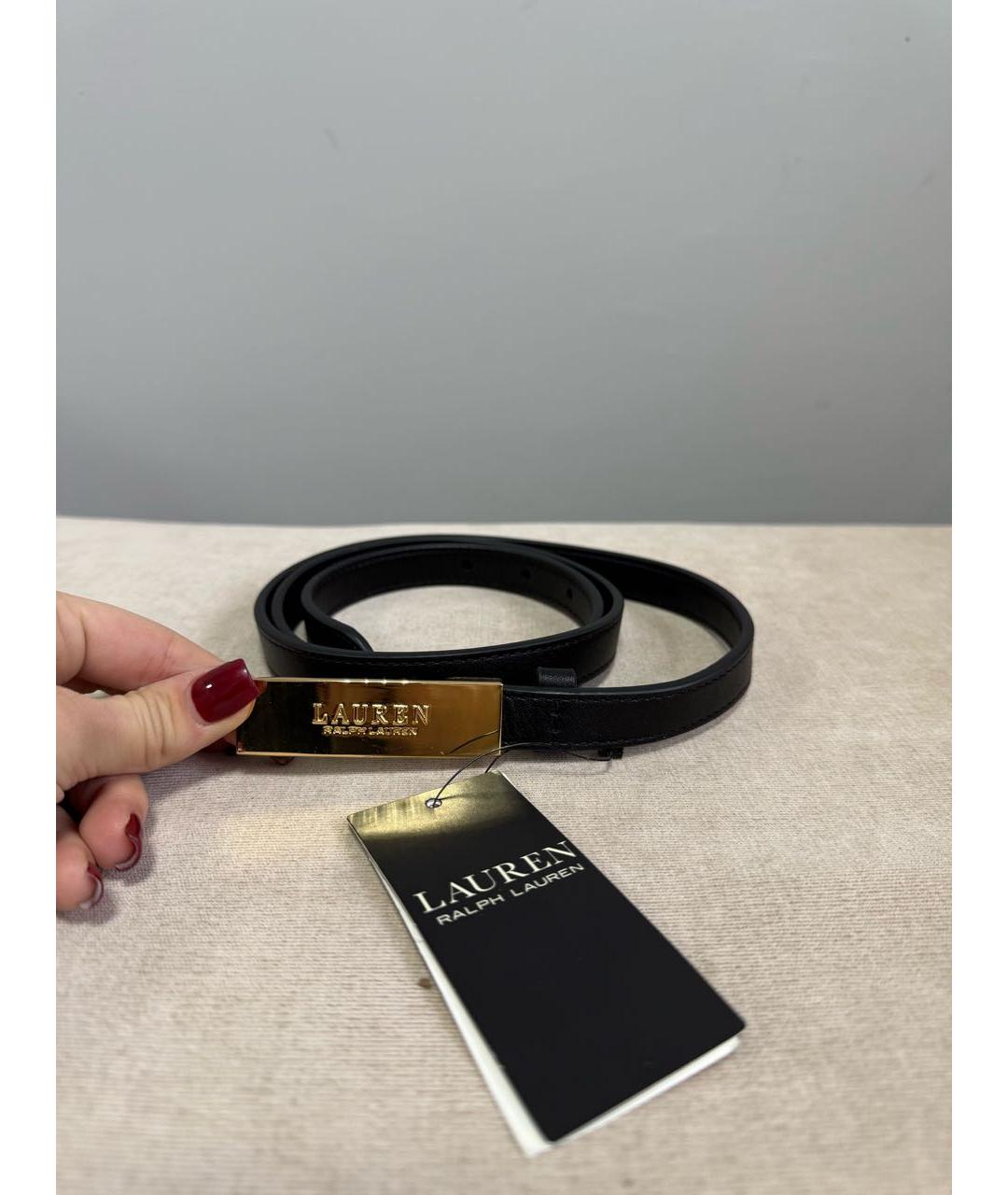 RALPH LAUREN Черный кожаный ремень, фото 6