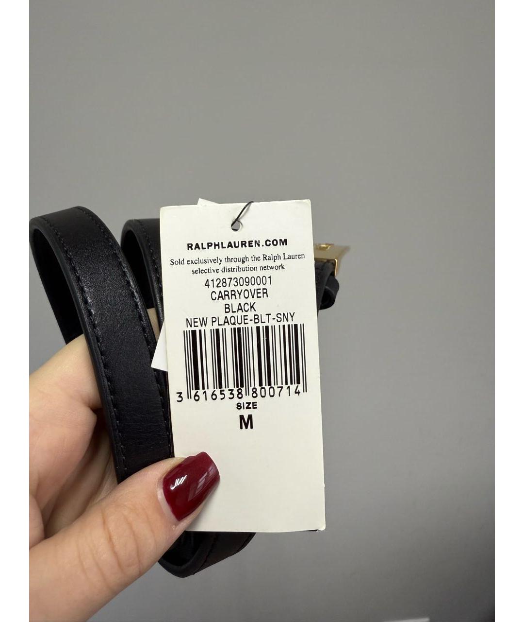 RALPH LAUREN Черный кожаный ремень, фото 3