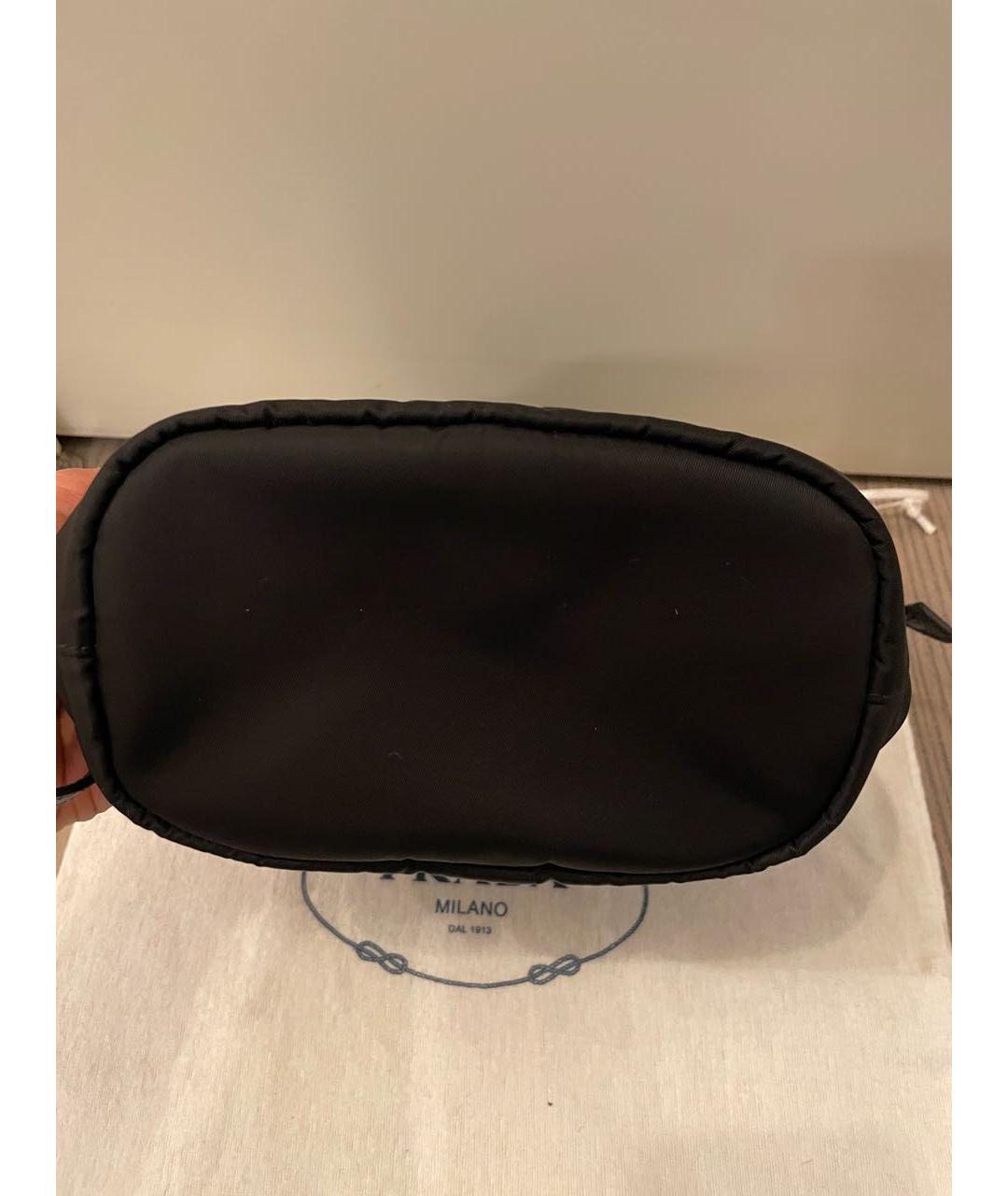 PRADA Черная тканевая сумка с короткими ручками, фото 6