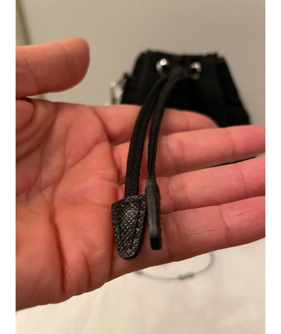 PRADA Черная тканевая сумка с короткими ручками, фото 8