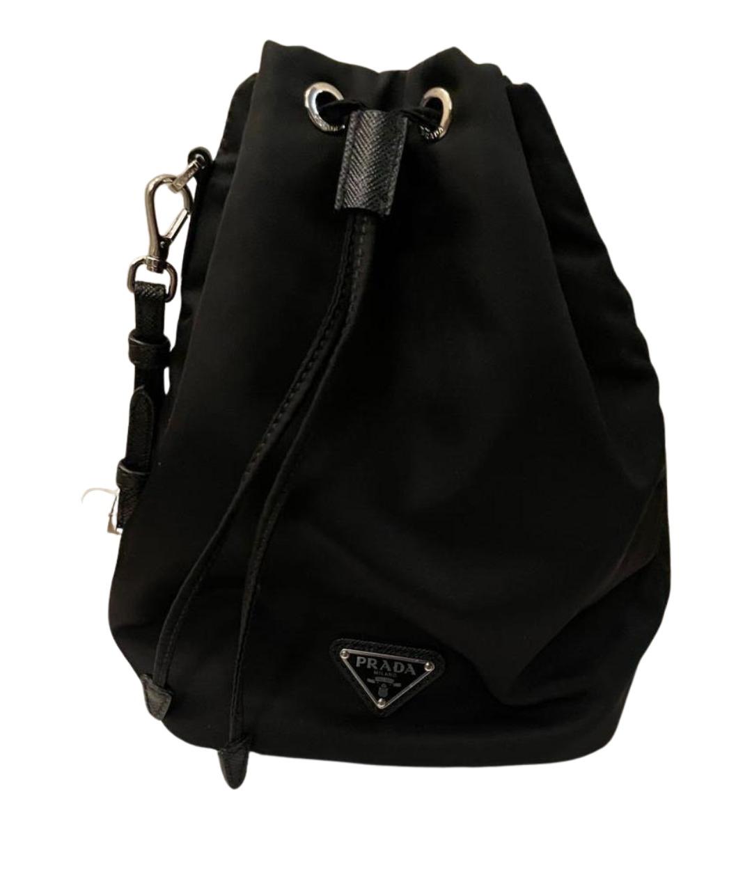 PRADA Черная тканевая сумка с короткими ручками, фото 1