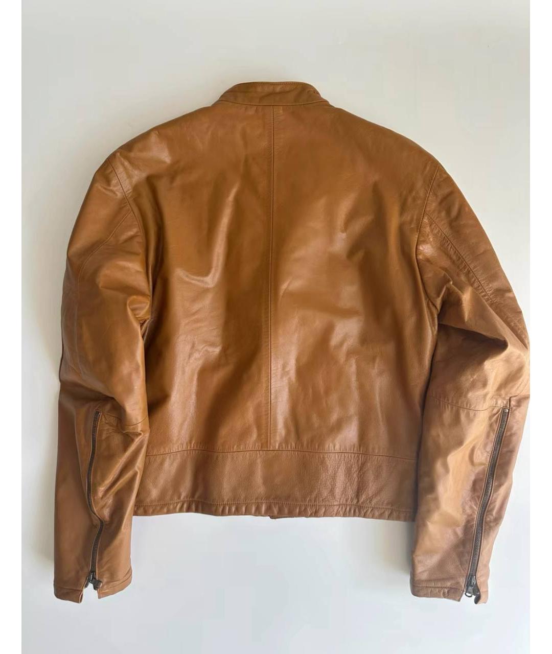 EMPORIO ARMANI Оранжевая кожаная куртка, фото 4