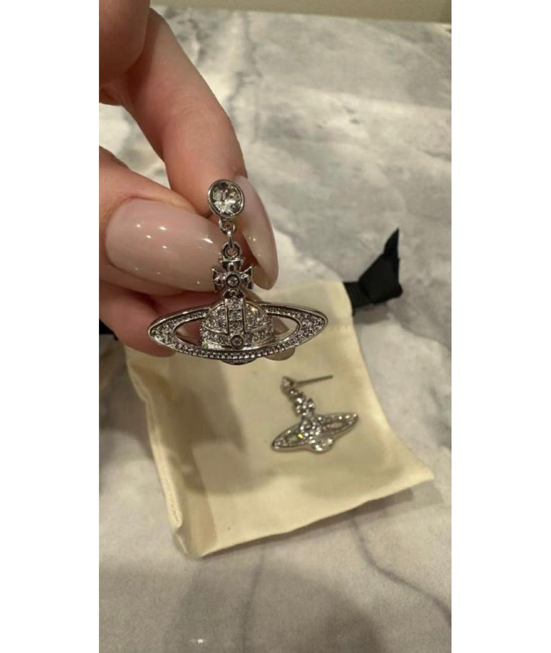 VIVIENNE WESTWOOD Серебряные металлические серьги, фото 3