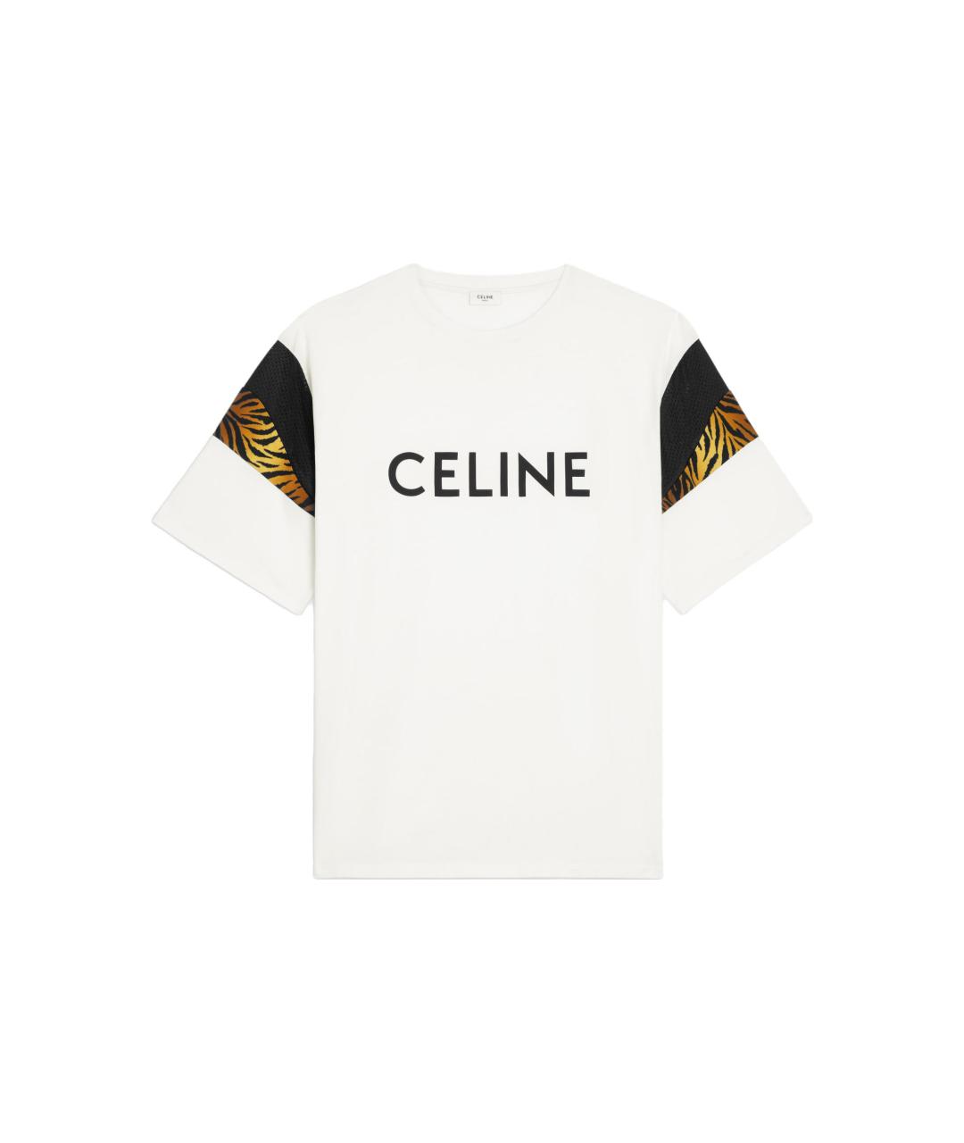 CELINE Белая хлопковая футболка, фото 1