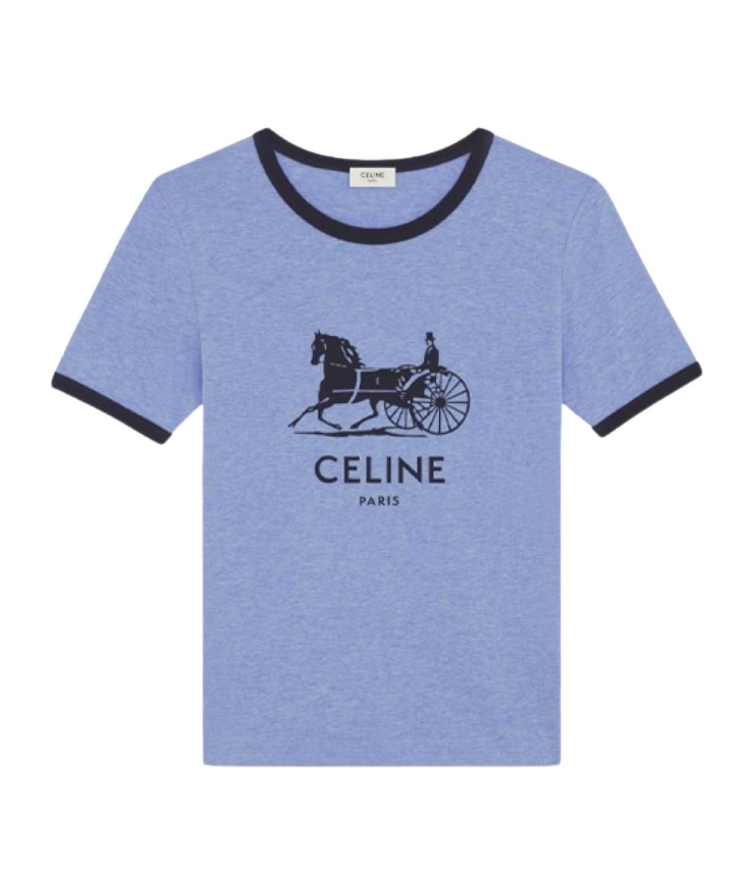 CELINE Синяя футболка, фото 1