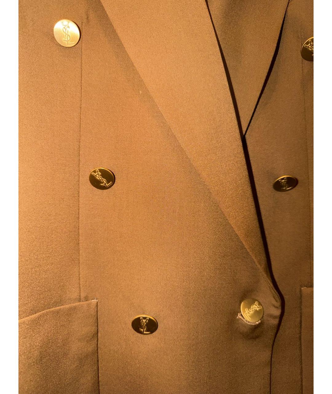 YVES SAINT LAURENT VINTAGE Коричневый шерстяной жакет/пиджак, фото 2