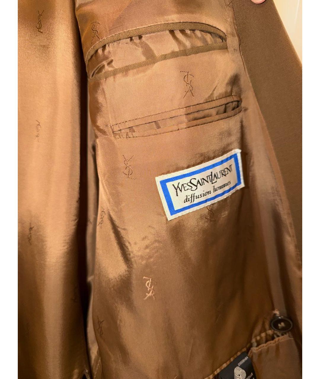 YVES SAINT LAURENT VINTAGE Коричневый шерстяной жакет/пиджак, фото 6