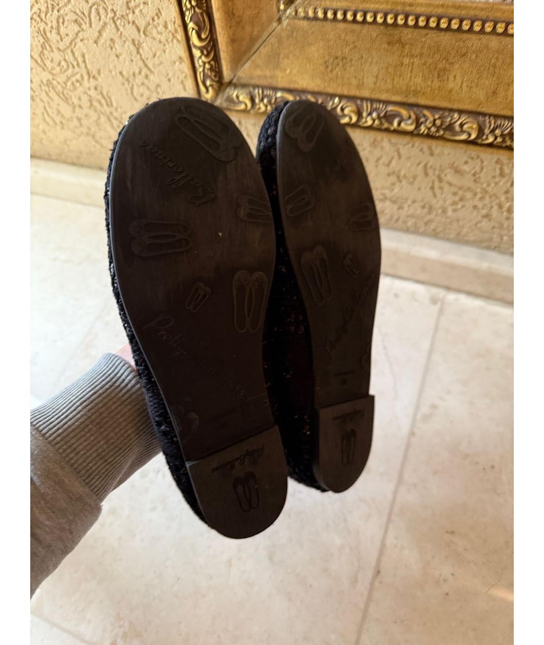 PRETTY BALLERINAS Черные текстильные балетки, фото 5