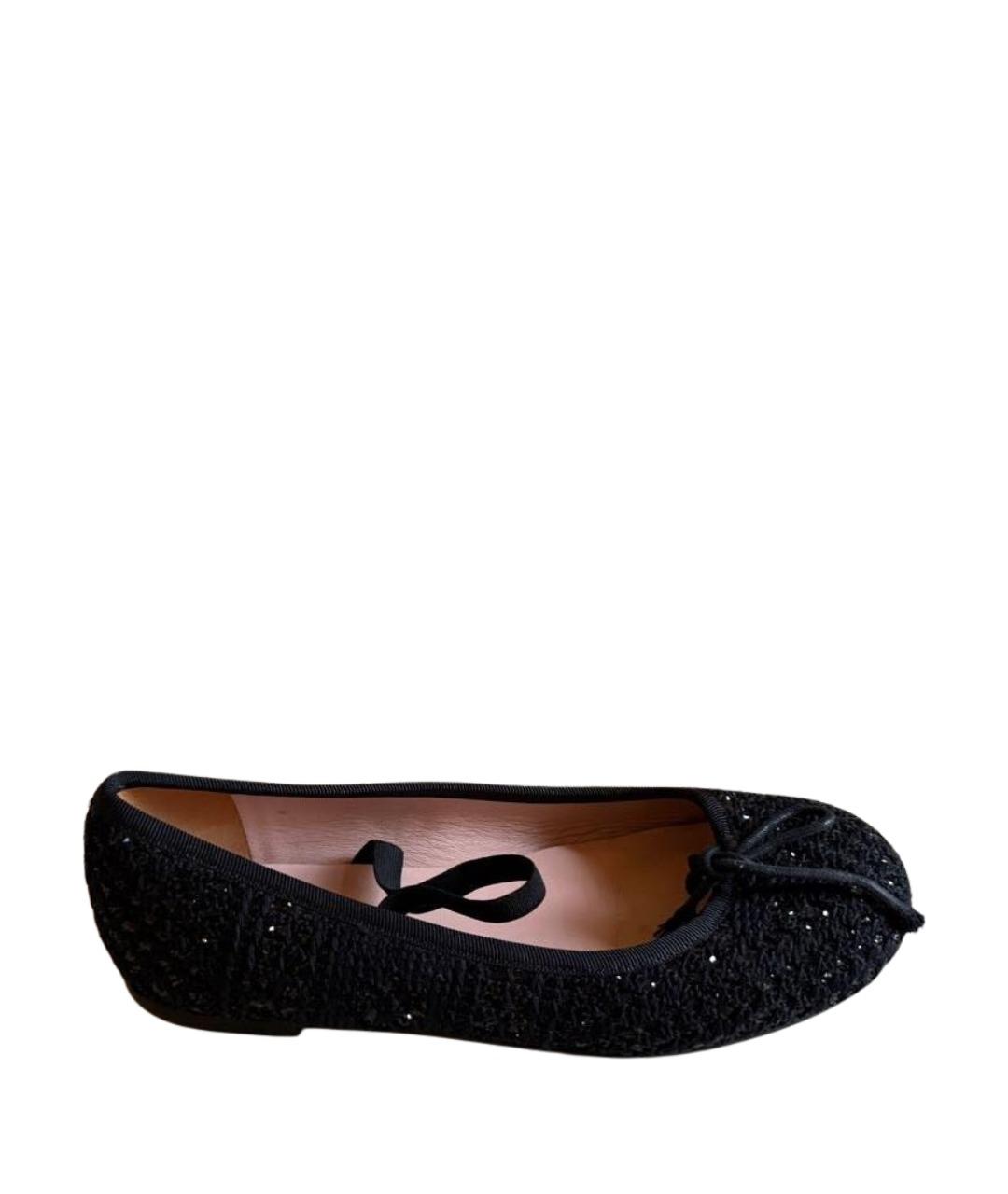 PRETTY BALLERINAS Черные текстильные балетки, фото 1