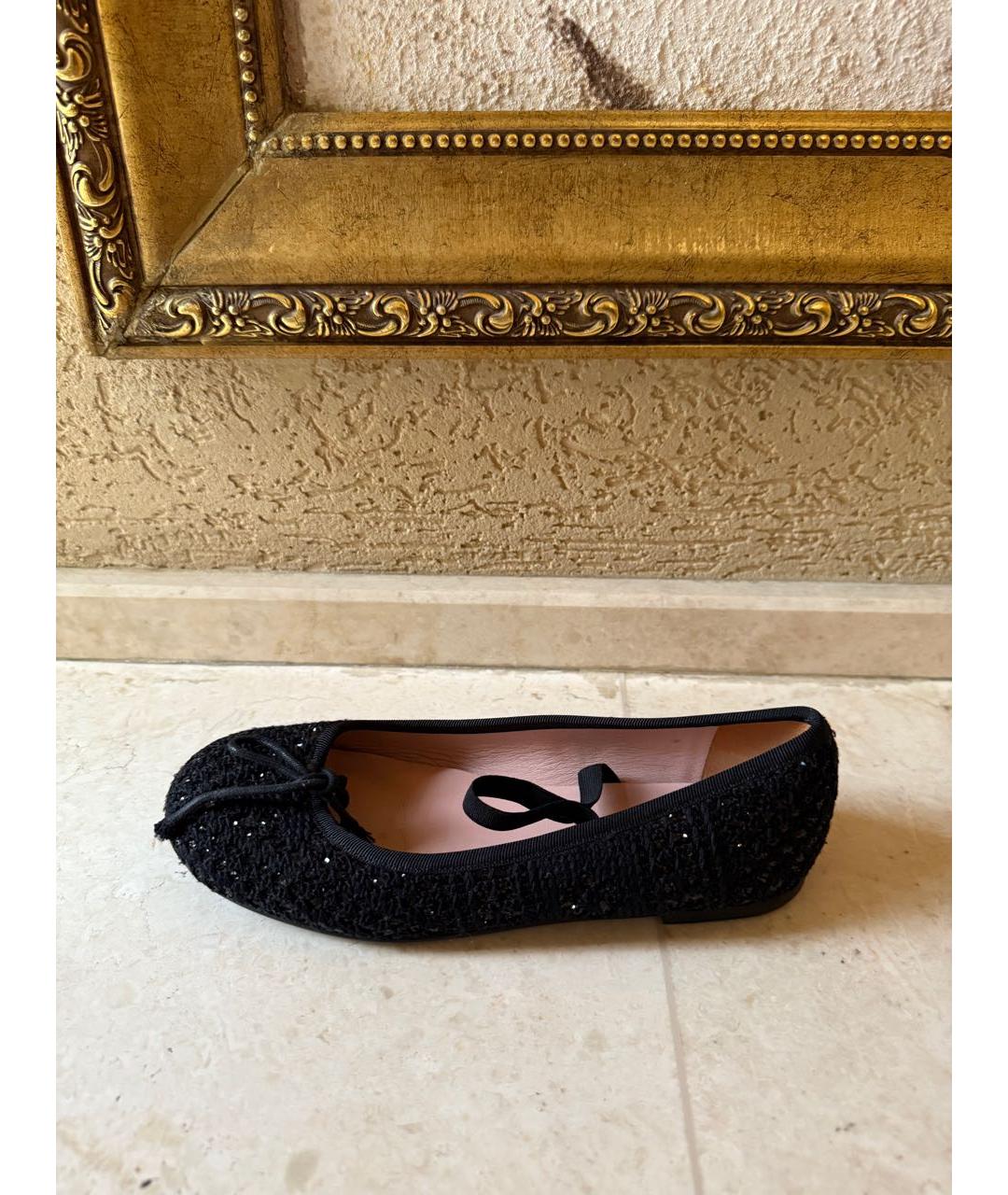 PRETTY BALLERINAS Черные текстильные балетки, фото 7