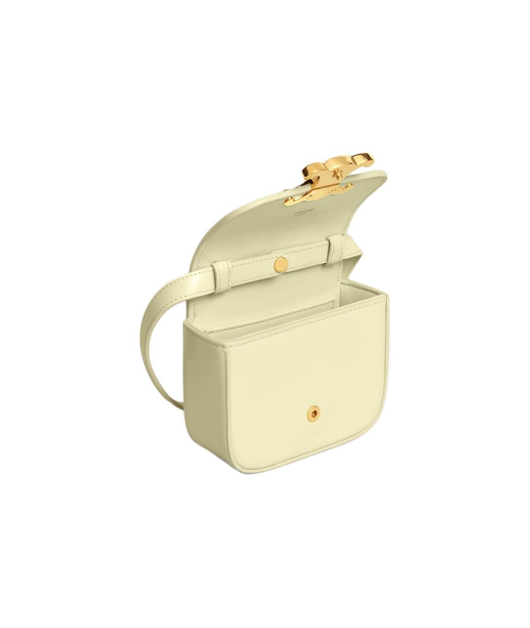 CELINE Желтая кожаная сумка через плечо, фото 5