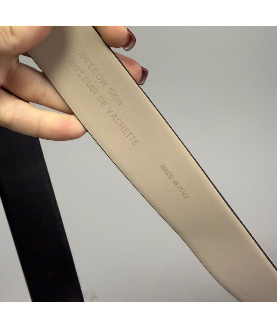 HUGO Черный кожаный ремень, фото 4