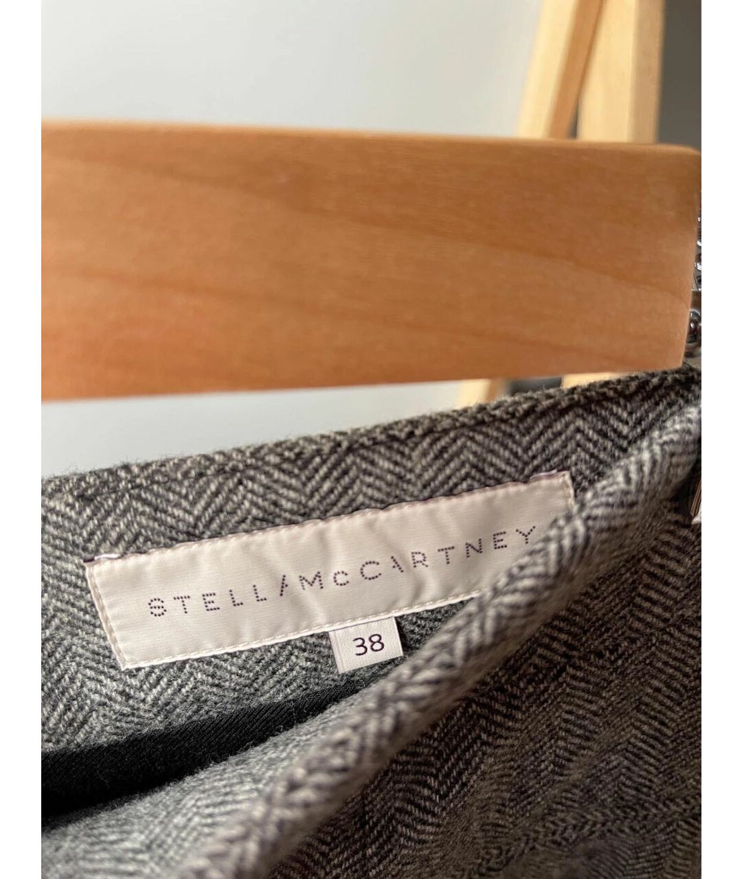 STELLA MCCARTNEY Серая шерстяная юбка миди, фото 4