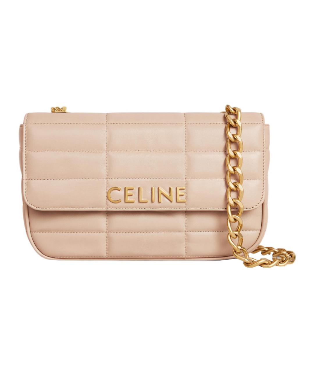 CELINE Бежевая кожаная сумка через плечо, фото 1