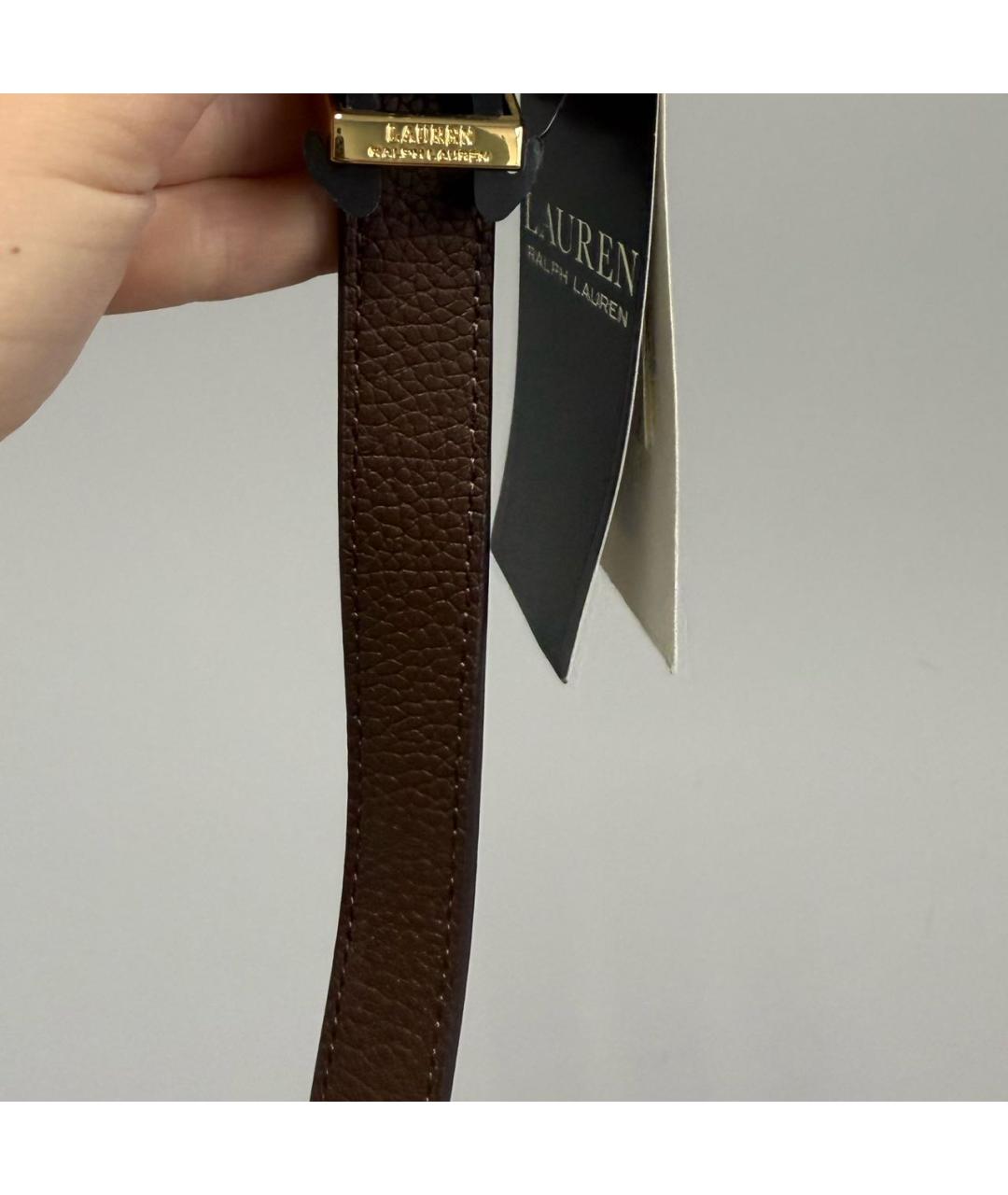 RALPH LAUREN Коричневый кожаный ремень, фото 5