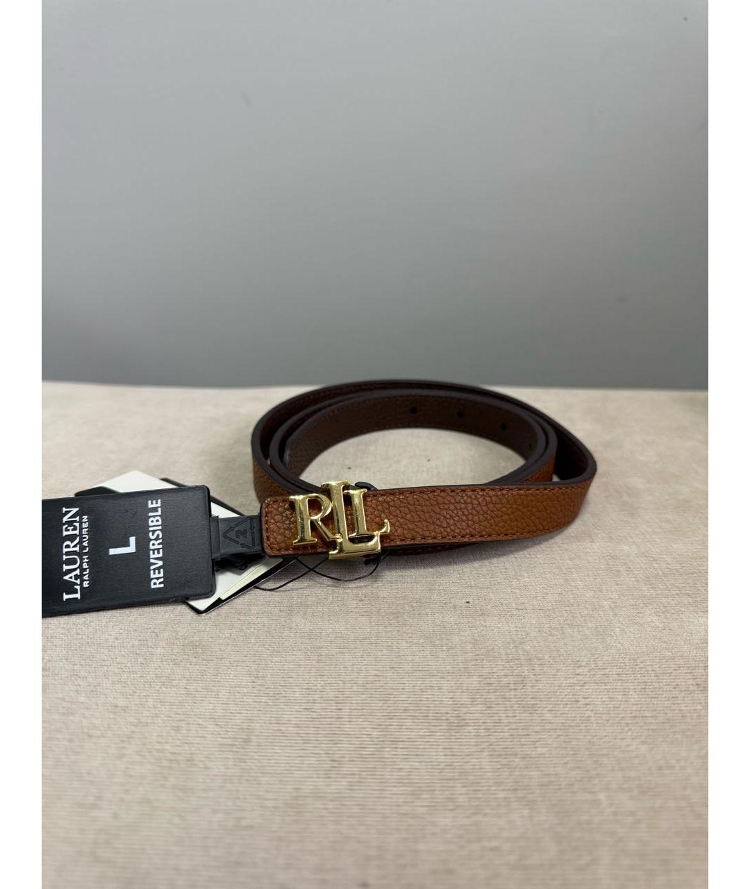 RALPH LAUREN Коричневый кожаный ремень, фото 6