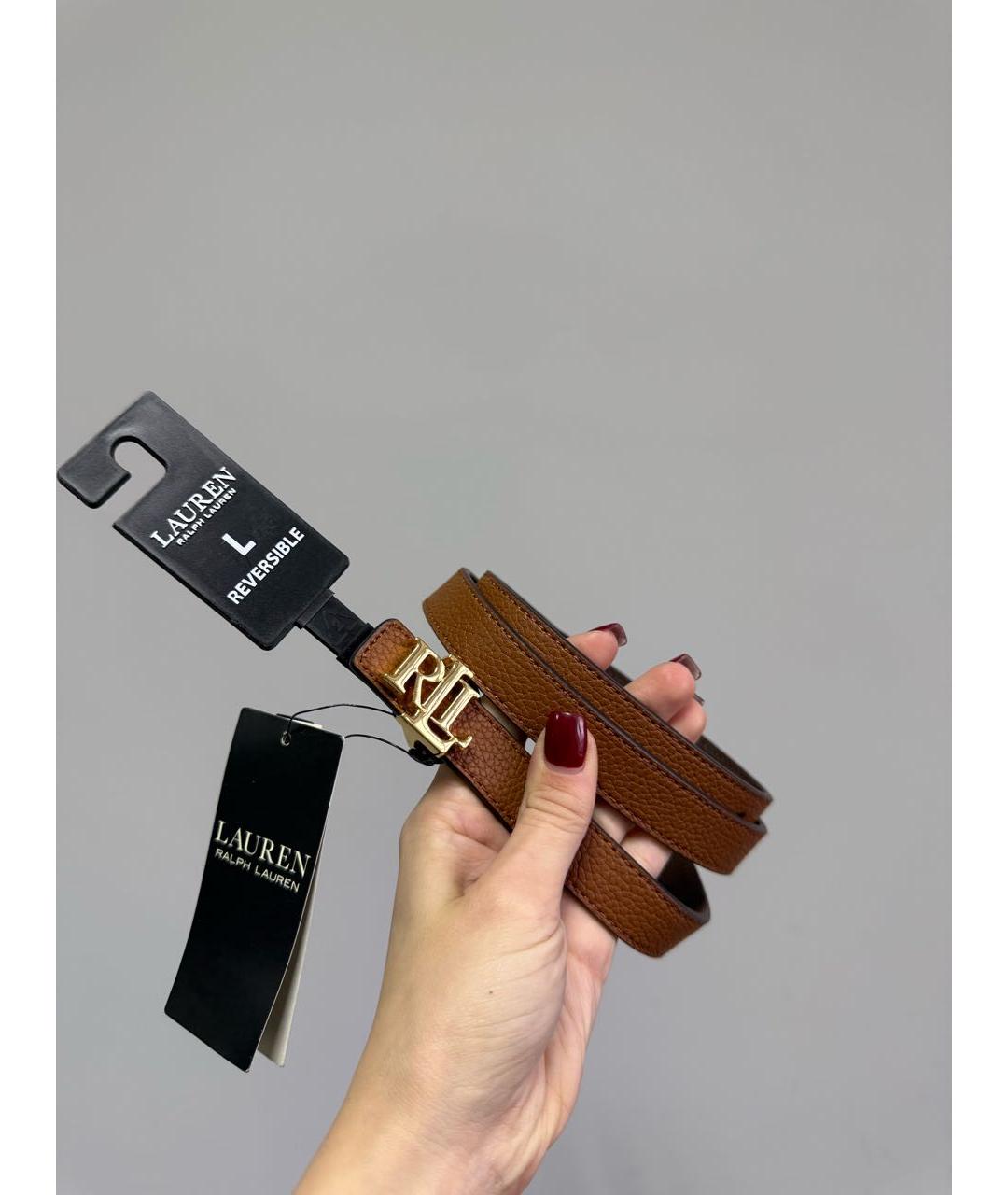 RALPH LAUREN Коричневый кожаный ремень, фото 2