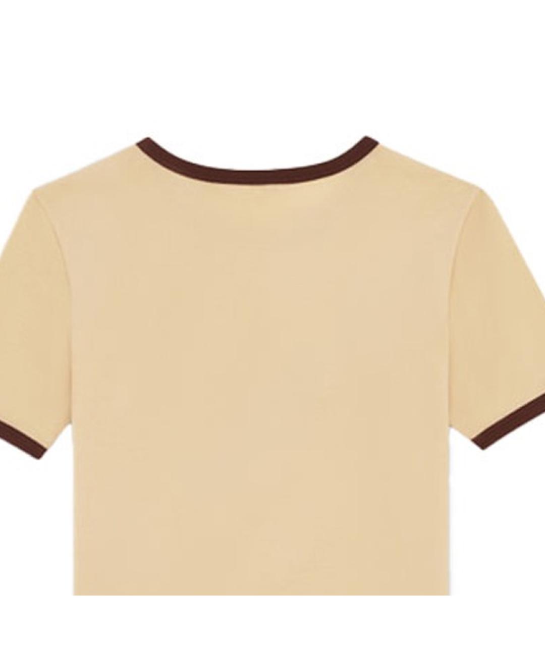 CELINE Бежевая хлопковая футболка, фото 6