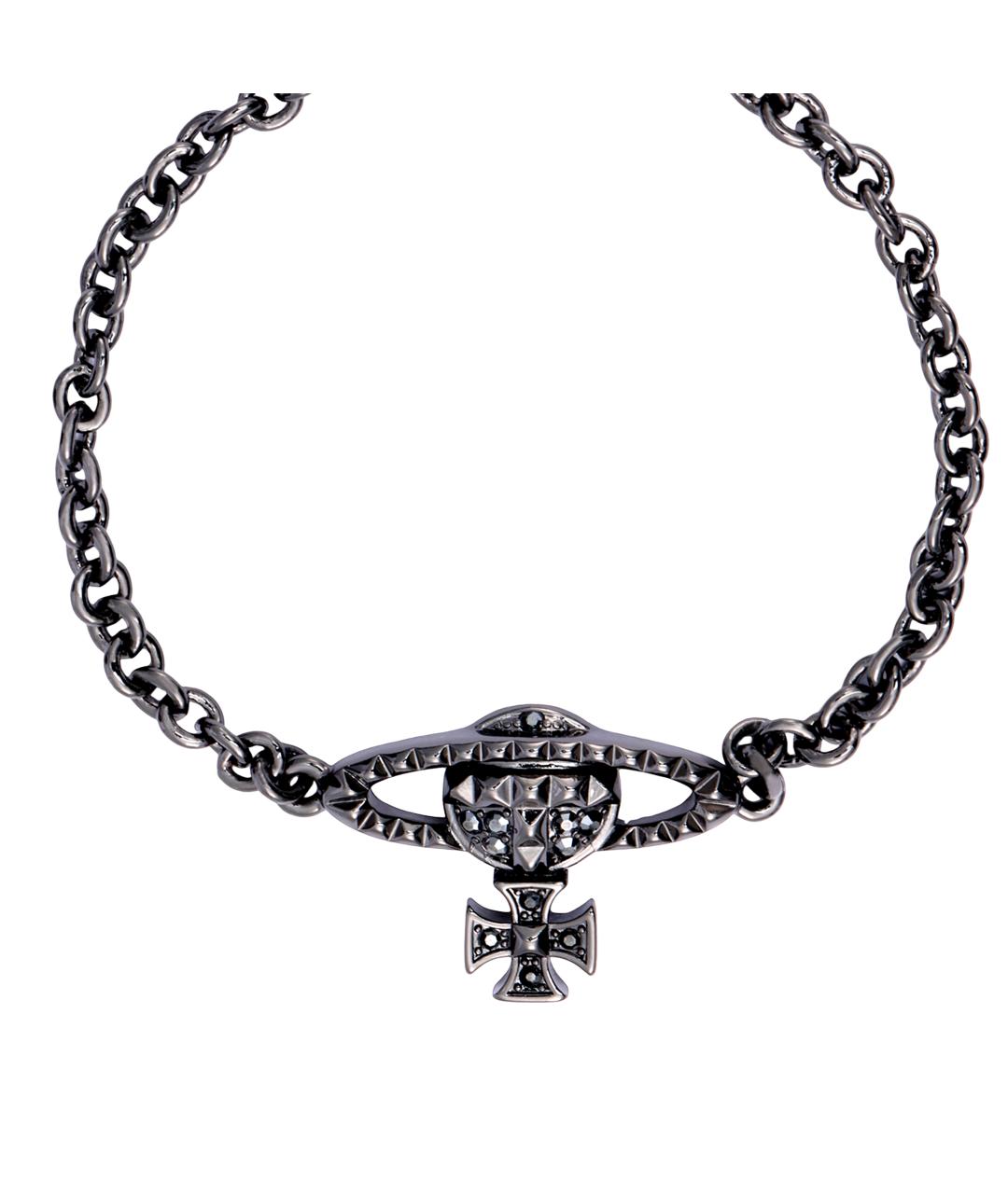 VIVIENNE WESTWOOD Черный латунный браслет, фото 2