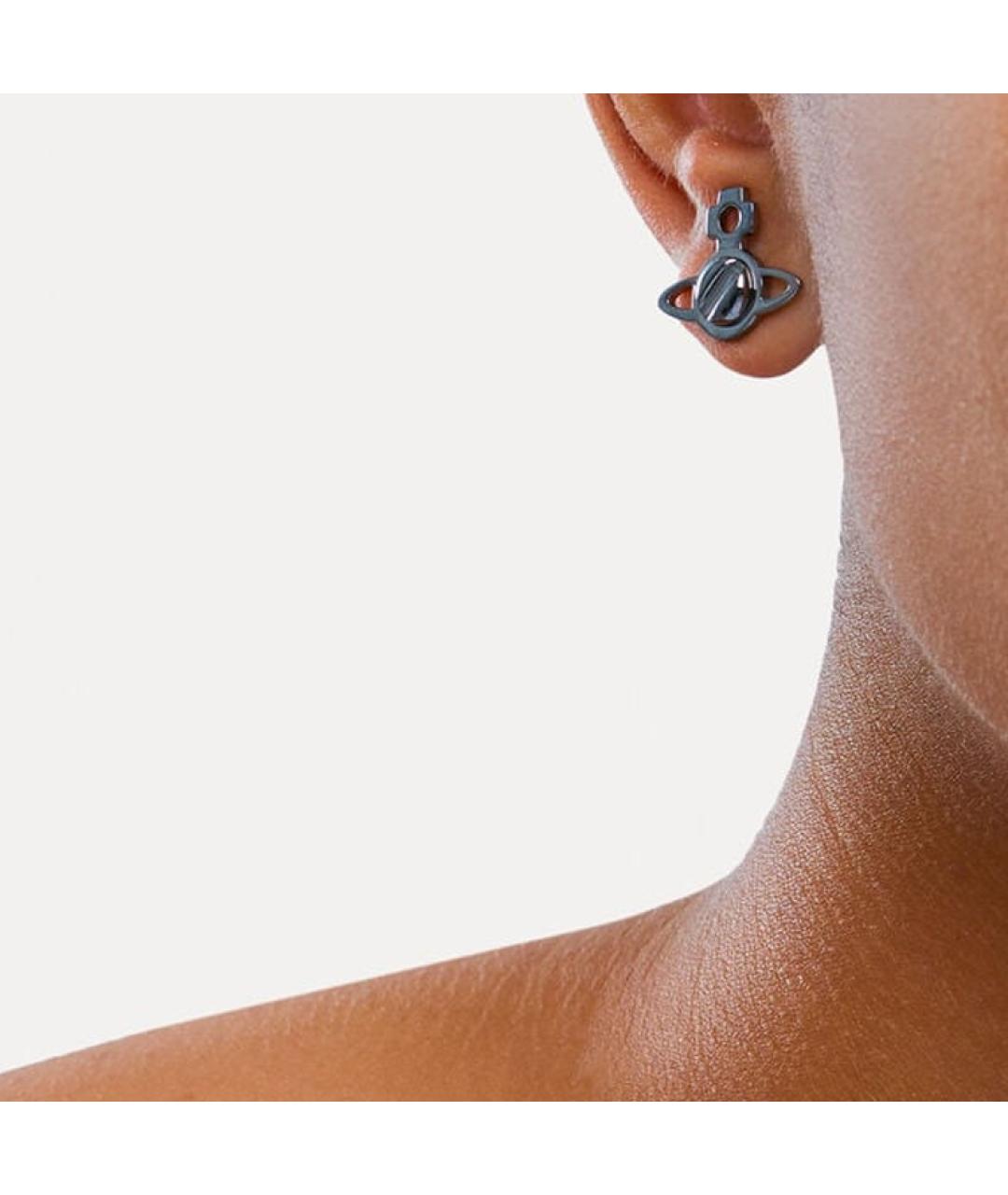 VIVIENNE WESTWOOD Черные латунные серьги, фото 3