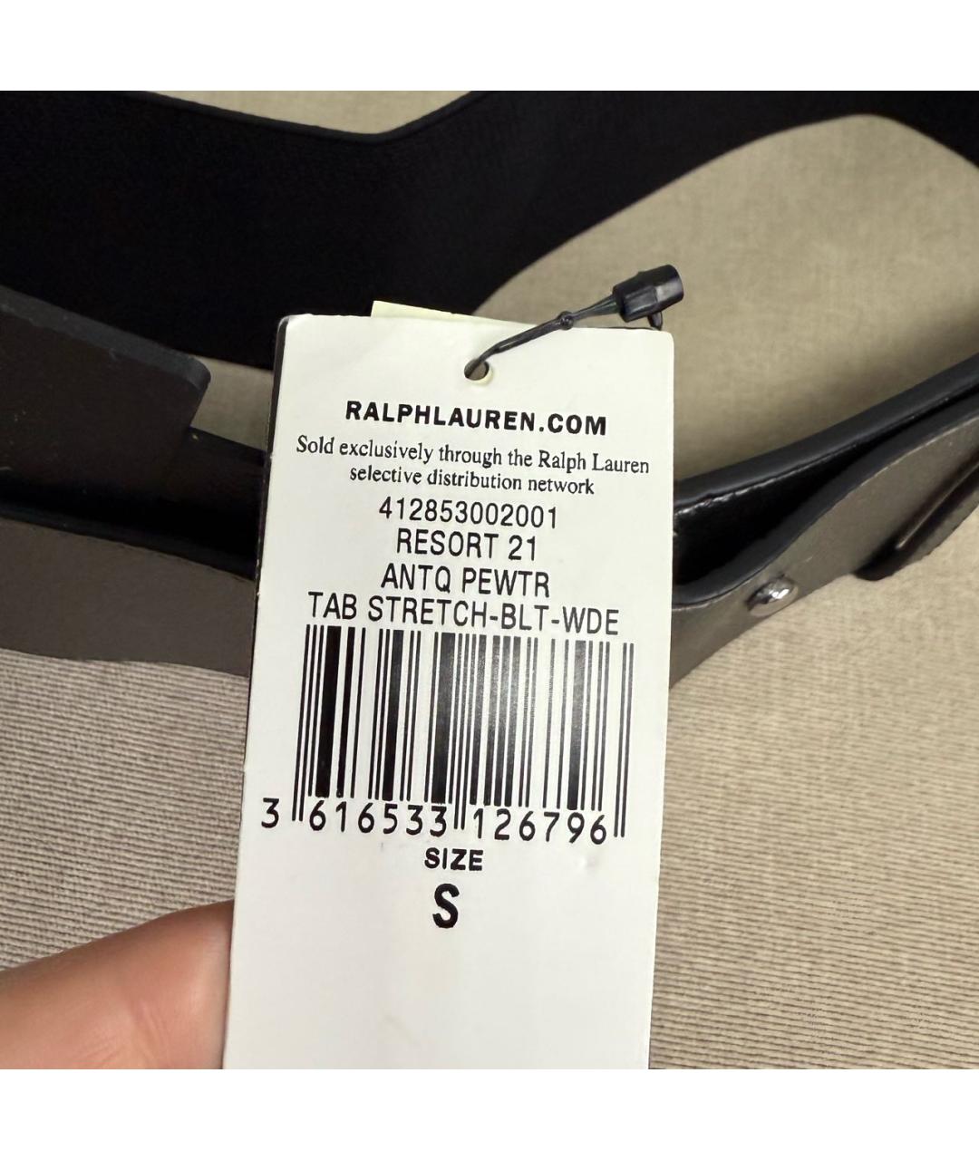 RALPH LAUREN Черный кожаный ремень, фото 3