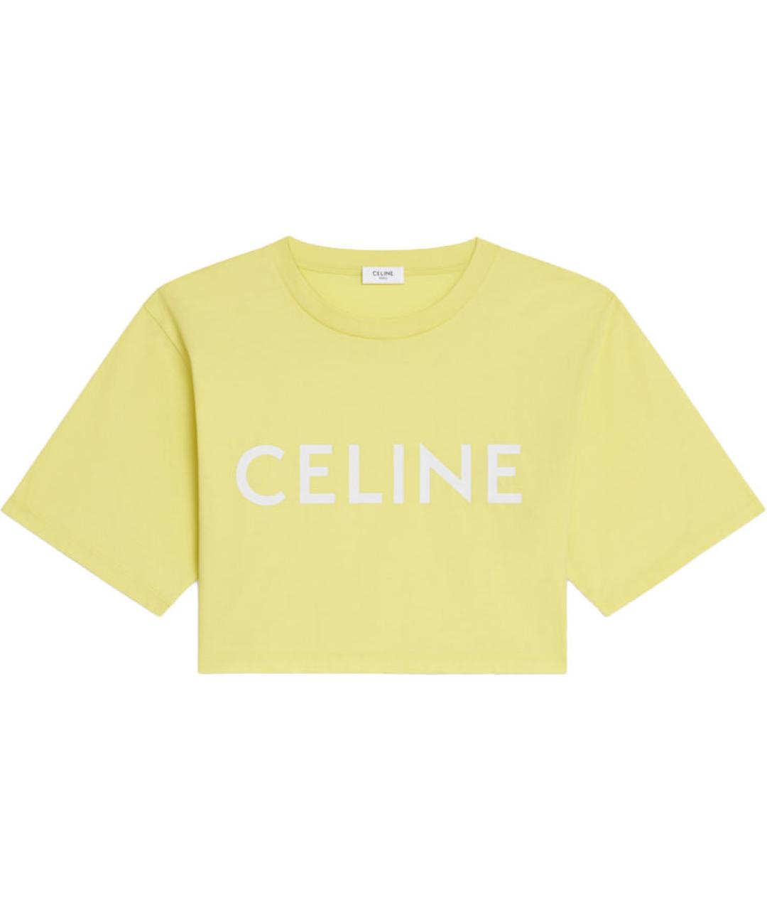 CELINE Желтая хлопковая футболка, фото 1