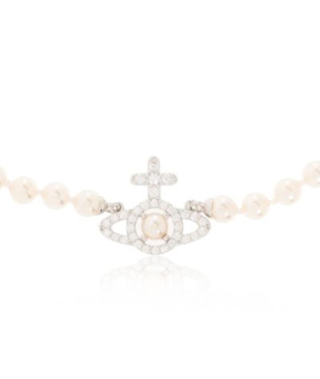 VIVIENNE WESTWOOD Белое латунное колье, фото 2