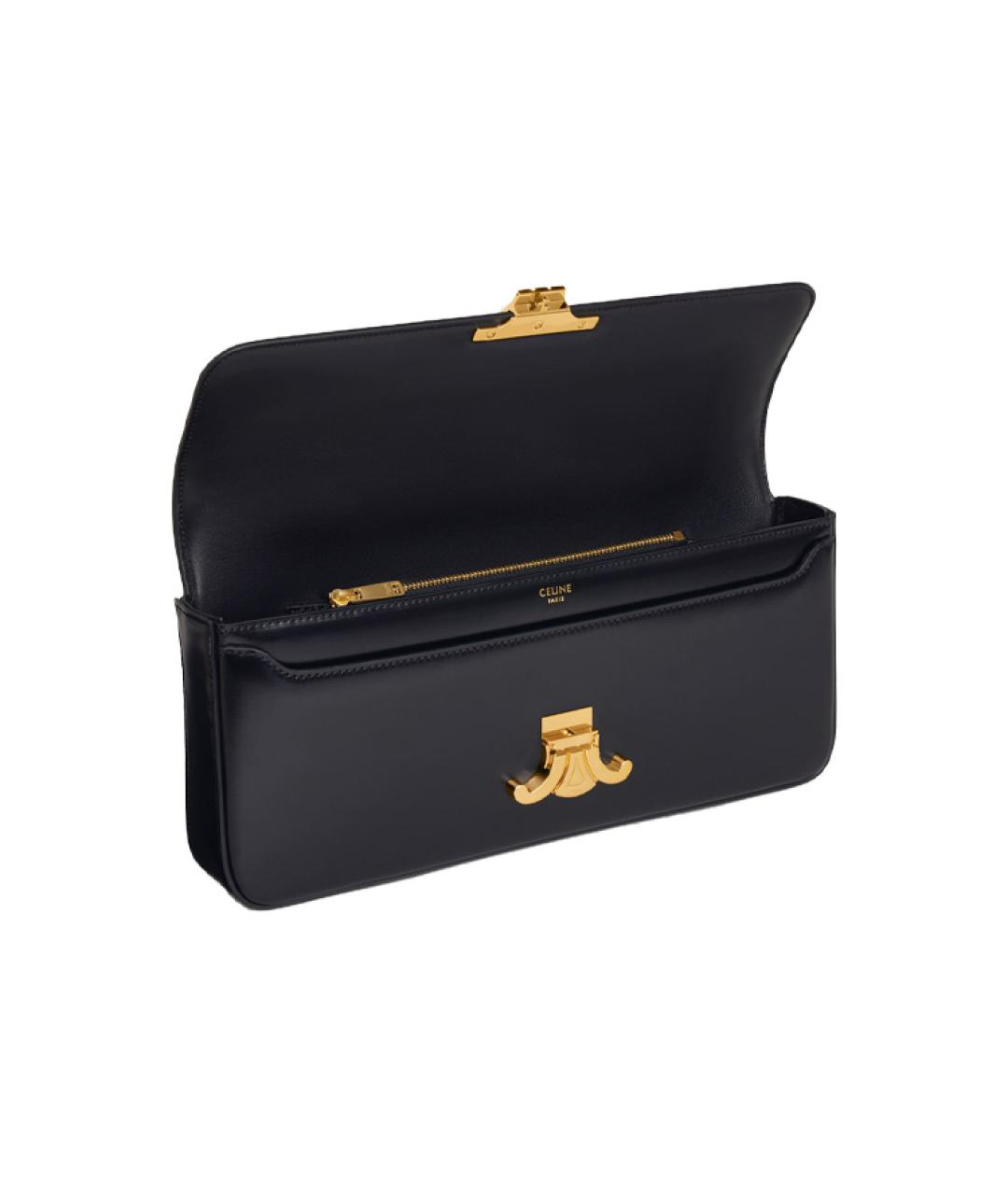 CELINE Черная кожаная сумка через плечо, фото 4