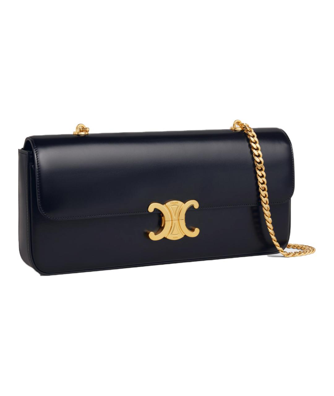 CELINE Черная кожаная сумка через плечо, фото 3