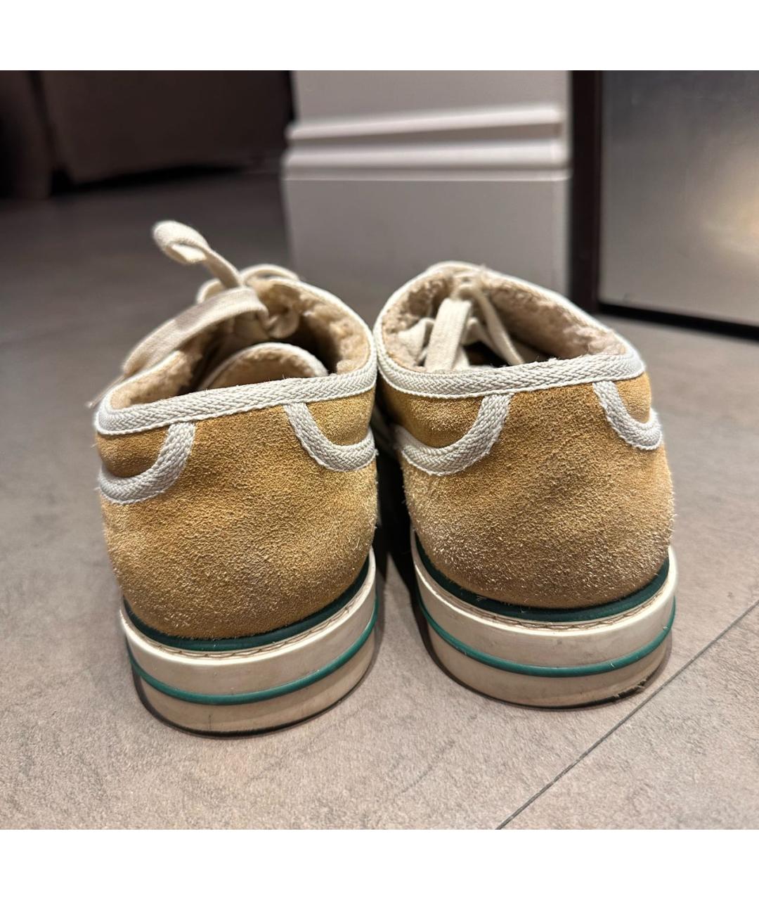 GUCCI Бежевые замшевые кеды, фото 4
