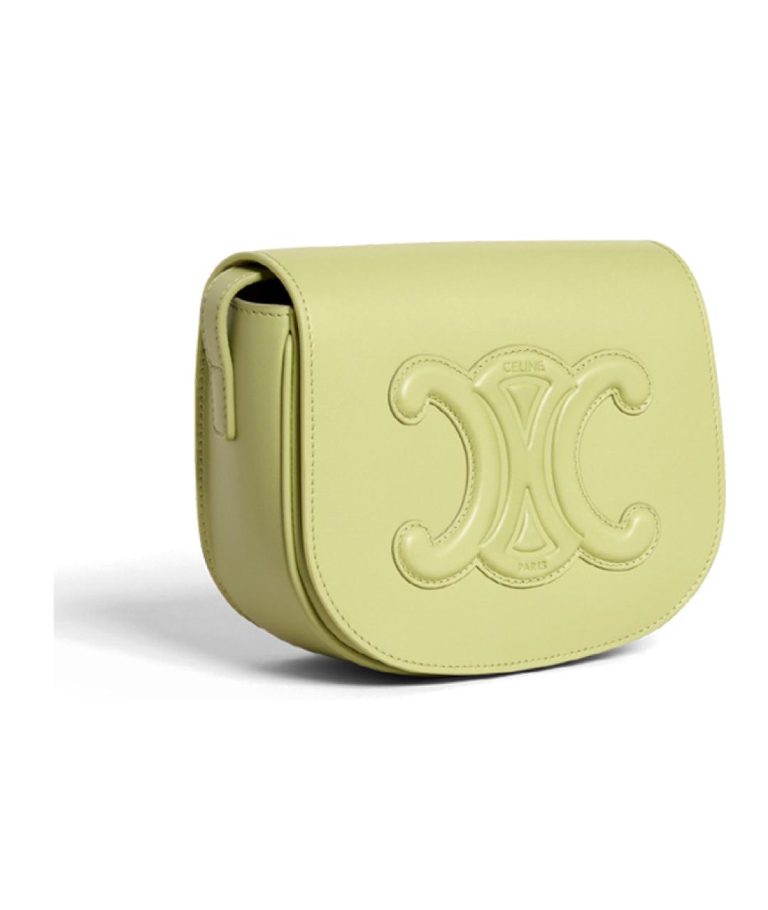 CELINE Зеленая кожаная сумка через плечо, фото 3