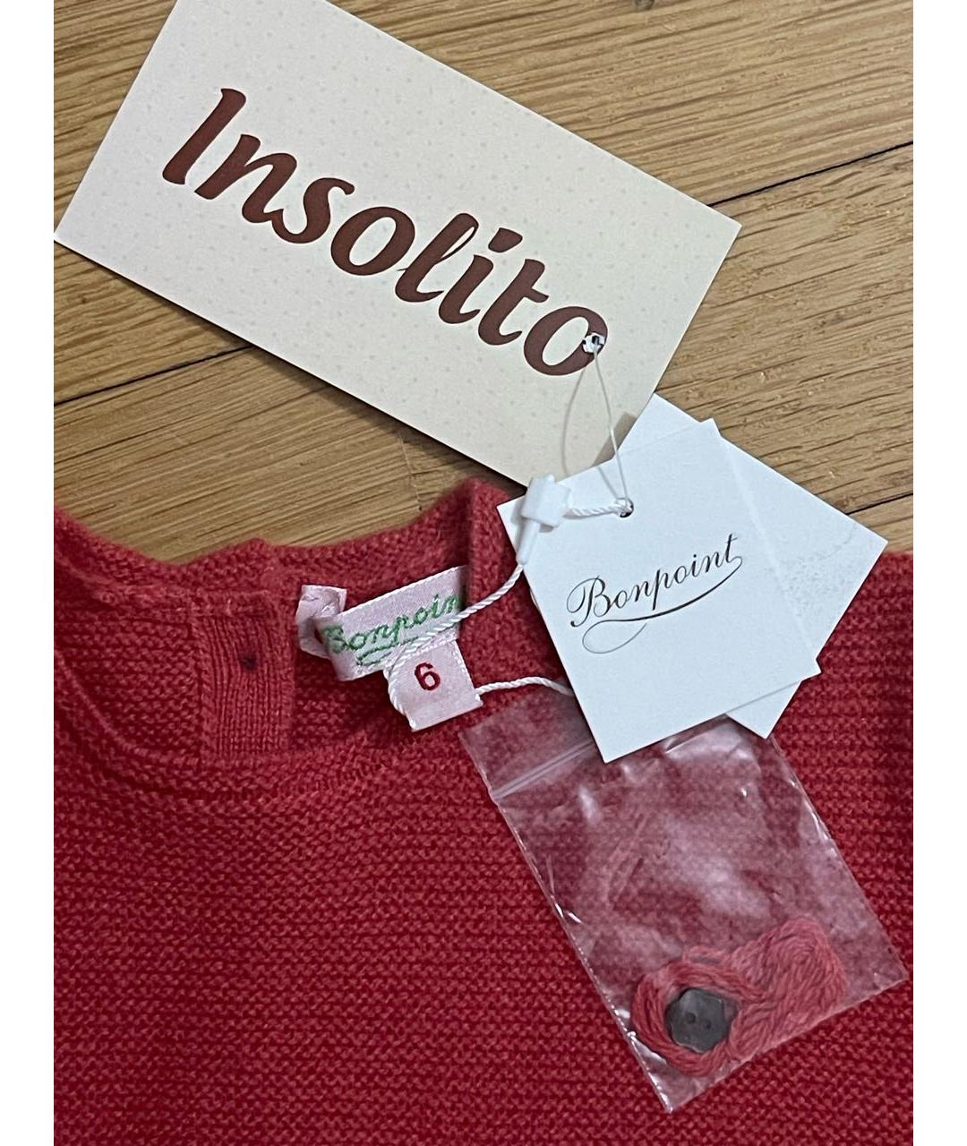 BONPOINT Красный кашемировый боди/ползунок, фото 2
