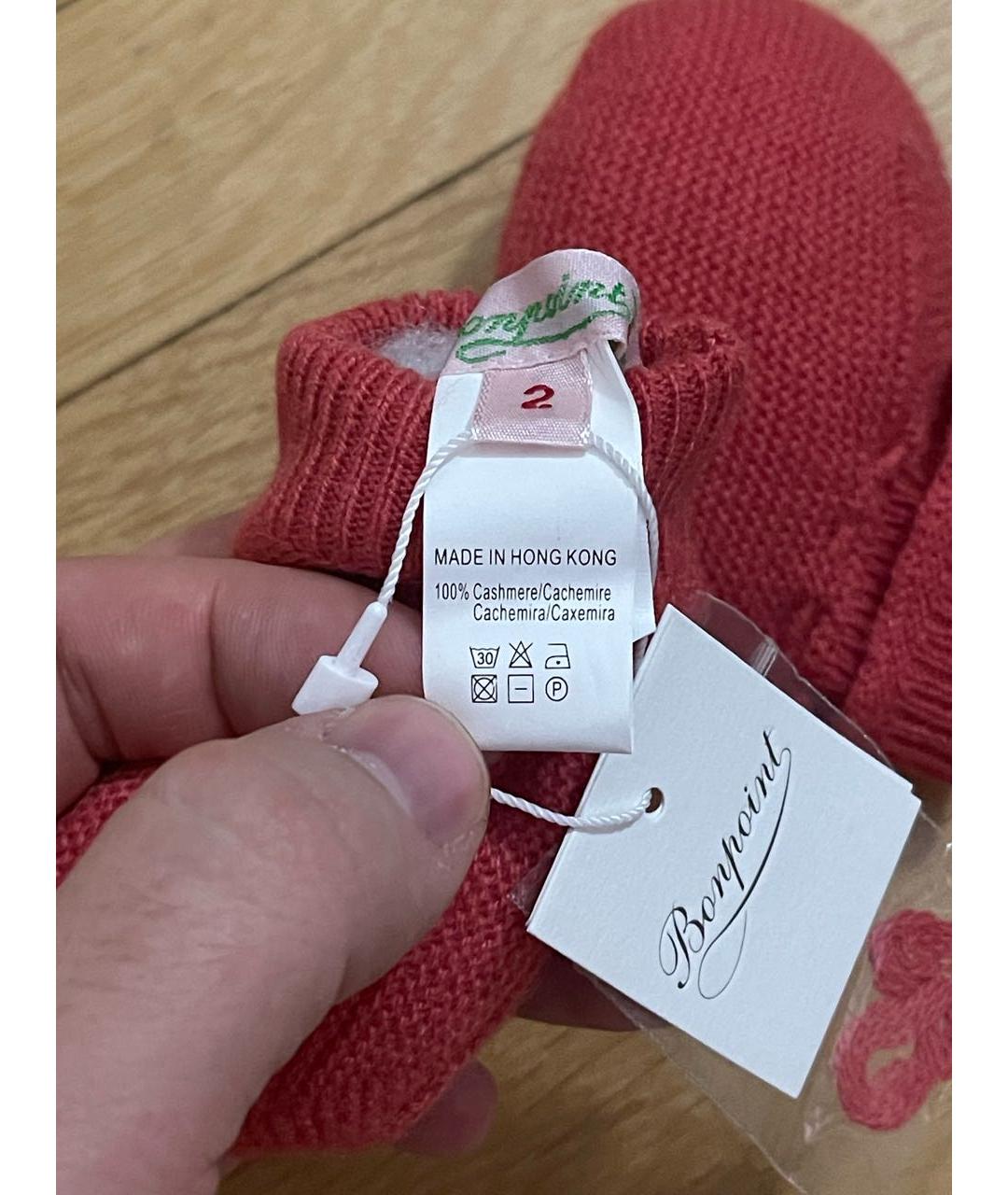 BONPOINT Красный кашемировый боди/ползунок, фото 4