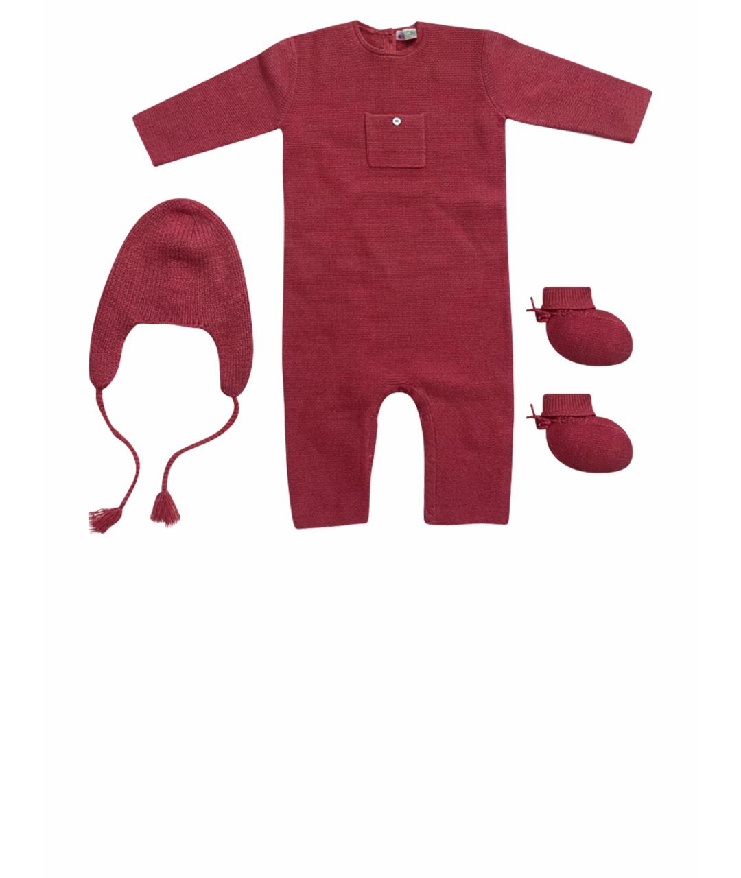 BONPOINT Красный кашемировый боди/ползунок, фото 1