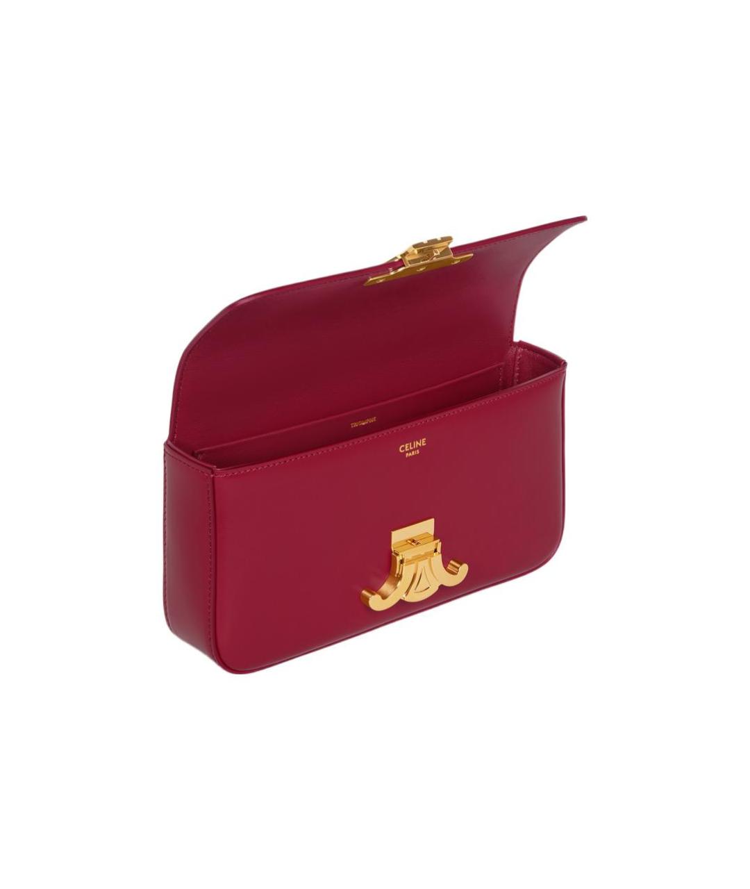 CELINE Красная кожаная сумка через плечо, фото 4
