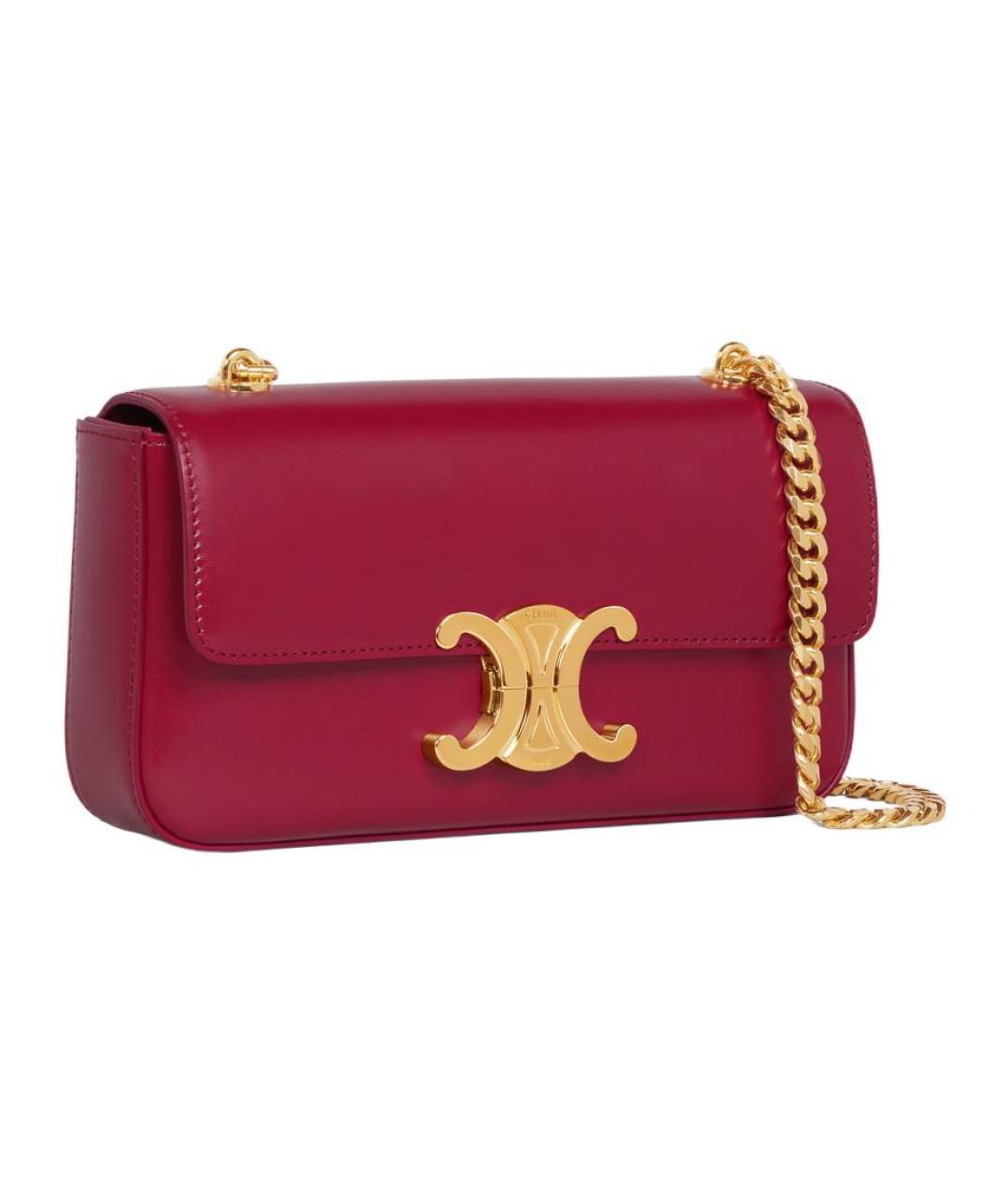 CELINE Красная кожаная сумка через плечо, фото 3