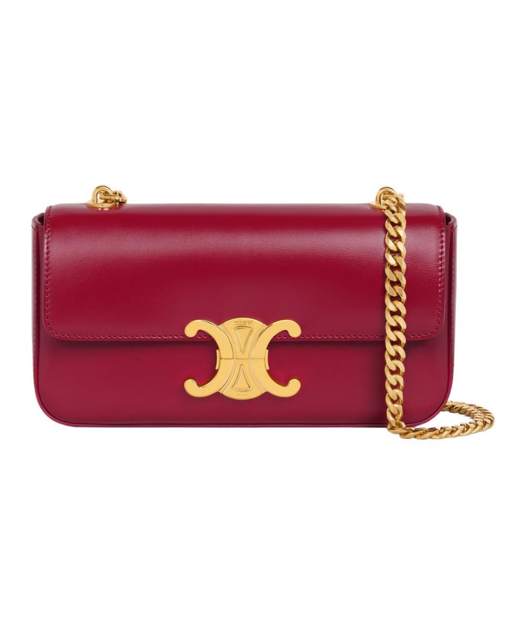 CELINE Красная кожаная сумка через плечо, фото 1