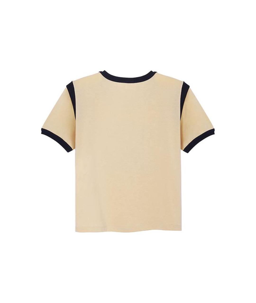 CELINE Желтая хлопковая футболка, фото 2