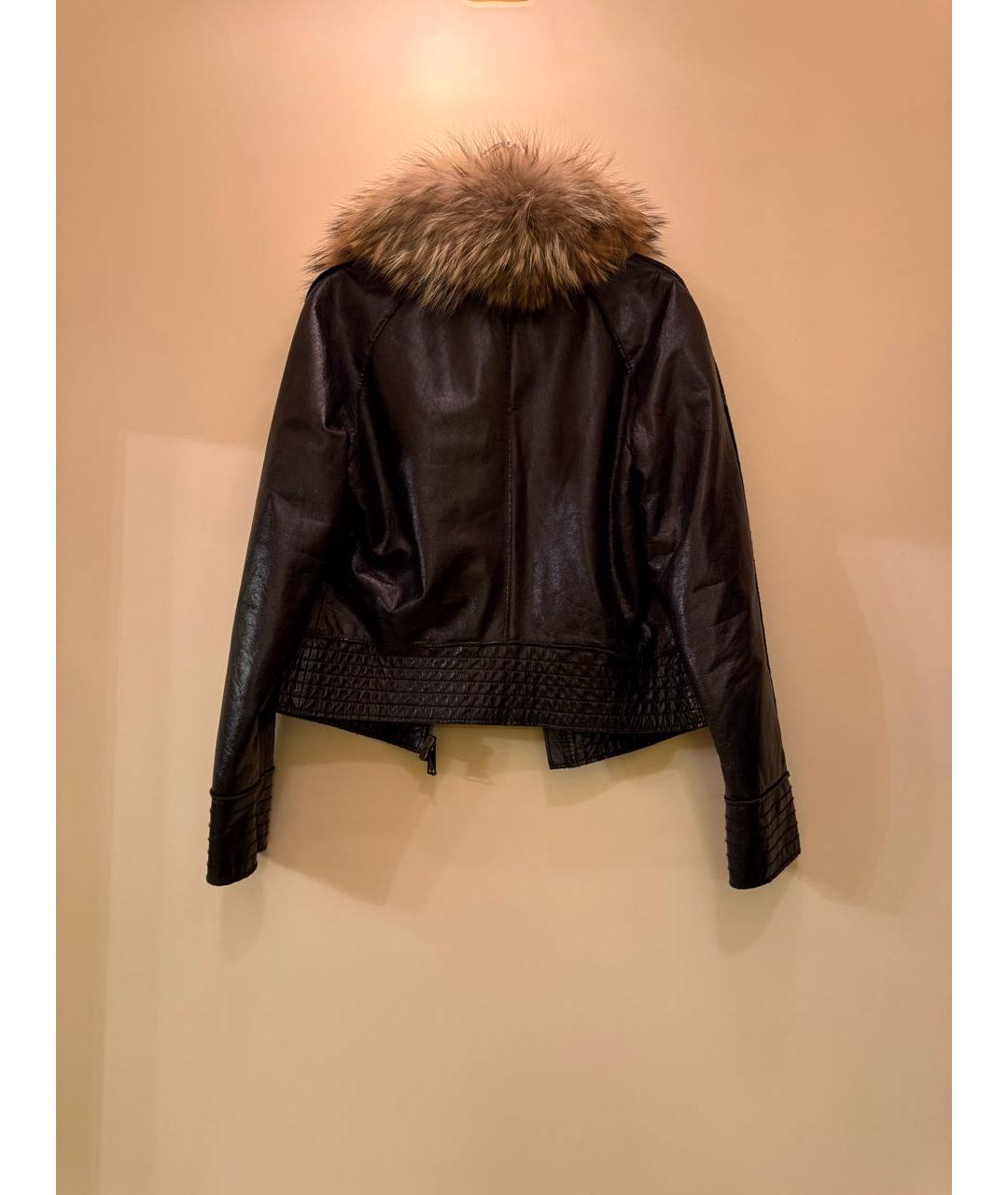 MOSCHINO Черная кожаная куртка, фото 3