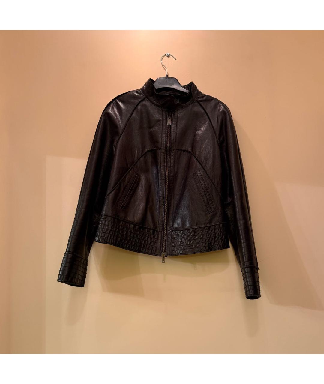 MOSCHINO Черная кожаная куртка, фото 2