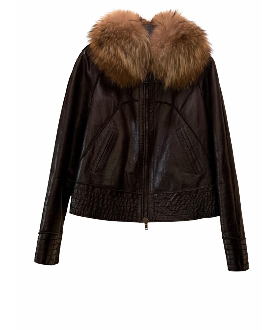 MOSCHINO Черная кожаная куртка, фото 1